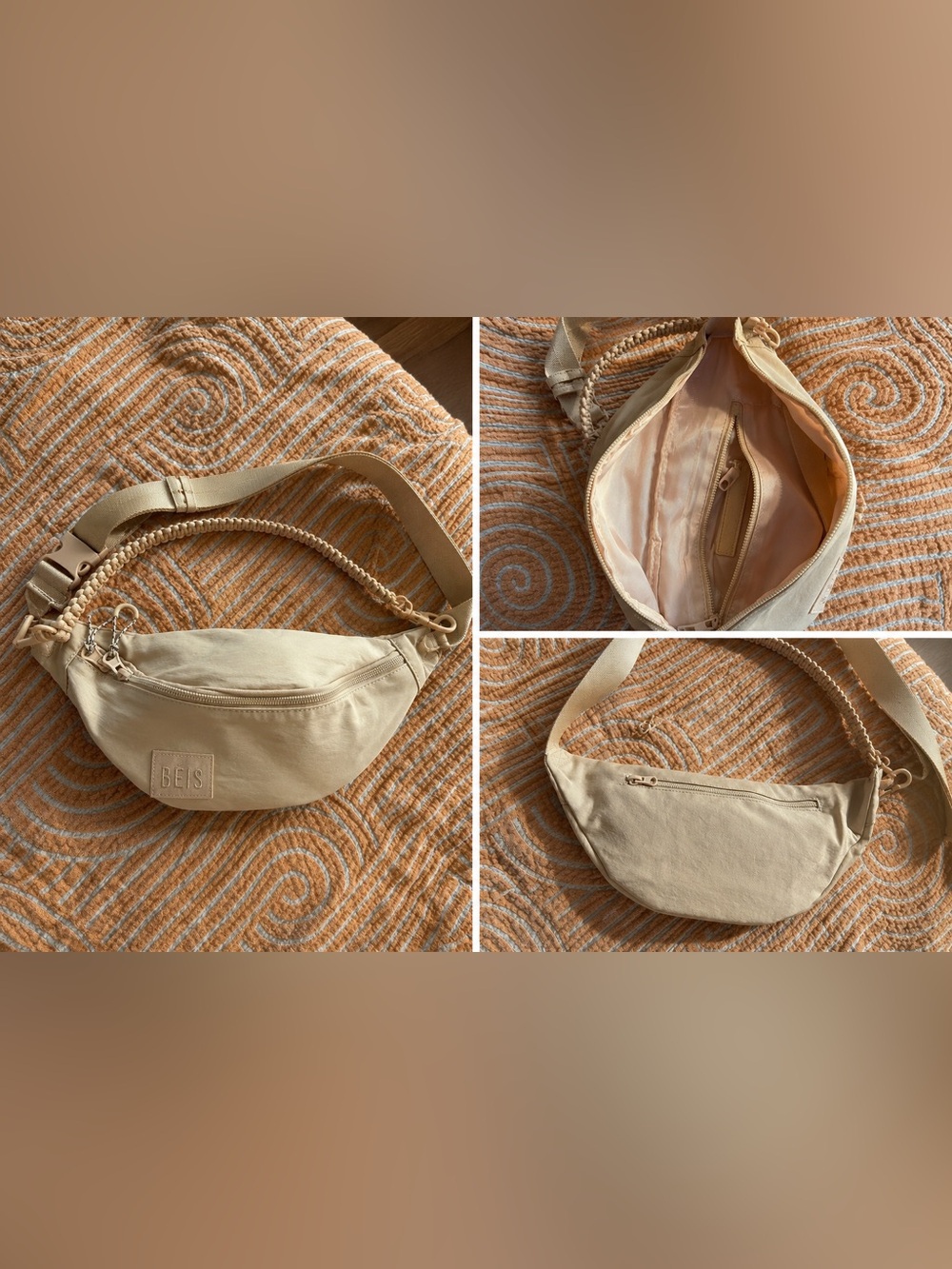 Beis Crossbody Tote Bag with Braided Handle like new!